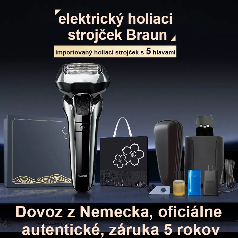 Elektrický holiaci strojček Braun (5 hlávok + ultrazvukové čistenie + kompletné príslušenstvo)