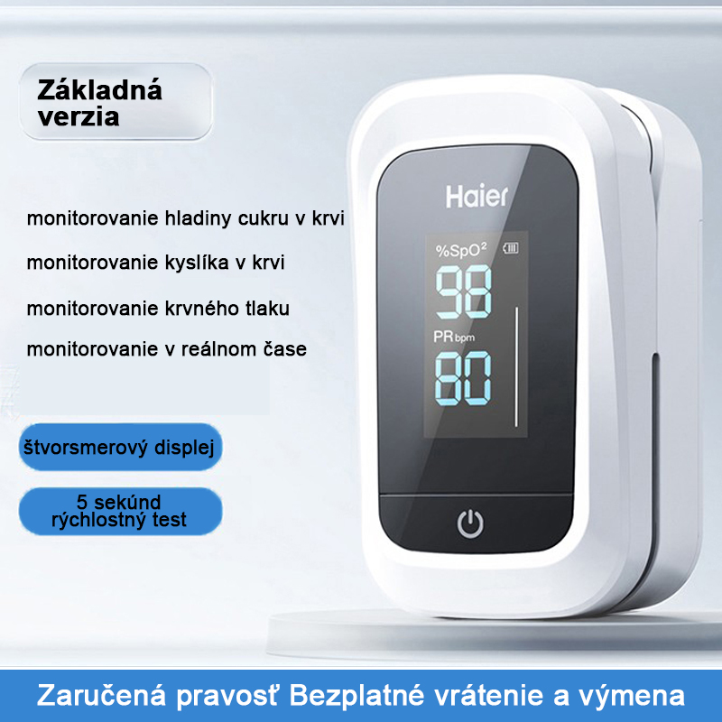 Základná verzia (štvorcestný OLED displej + test v reálnom čase + hladina cukru v krvi + kyslík v krvi + krvný tlak)